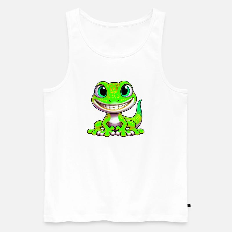 Gecko - Männer Premium Bio Tank Top - Weiß