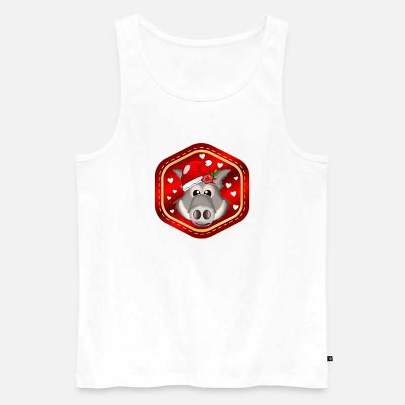 WEIHNACHTSGESCHENKE WILDSCHWEINE - Männer Premium Bio Tank Top - Weiß