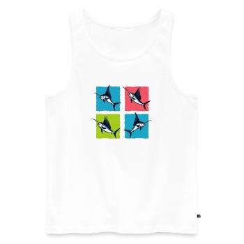 Schwertfisch - Männer Premium Bio Tank Top - Weiß - Vorne - AI Model Male 178 light (178cm)