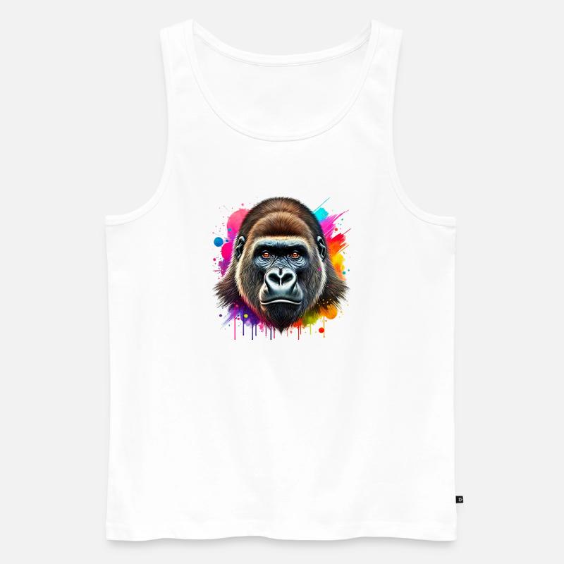 Gorilla - Männer Premium Bio Tank Top - Weiß