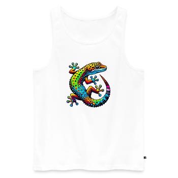 Gecko - Débardeur bio Premium Homme - blanc - Devant - Michal (187cm)