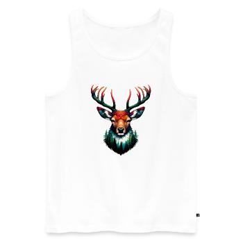 Deer - Men's Premium Organic Tank Top - white - Front - Michal (187cm)