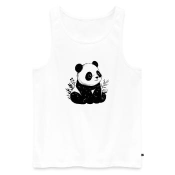 Panda - Männer Premium Bio Tank Top - Weiß - Vorne - Michal (187cm)
