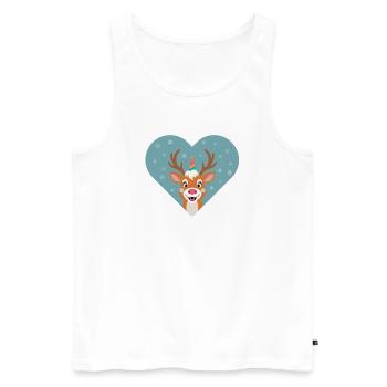 Einhornhirsch im Winterherz - Männer Premium Bio Tank Top - Weiß - Vorne - Michal (187cm)