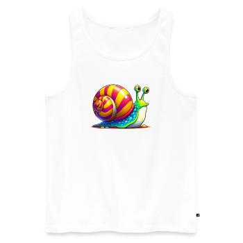 Escargot - Débardeur bio Premium Homme - blanc - Devant - Michal (187cm)
