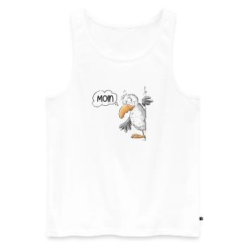 Moin Spruch Möwe Tiermotiv - Männer Premium Bio Tank Top - Weiß - Vorne - AI Model Male 178 light (178cm)