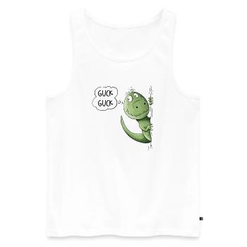 Guck Guck T-Rex Dino I Tyrannosaurus Dinosaurier - Männer Premium Bio Tank Top - Weiß - Vorne - Michal (187cm)