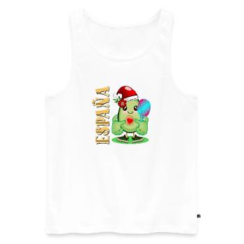 FROHE WEIHNACHTEN AVOCADO AVOCADO PADDEL - Männer Premium Bio Tank Top - Weiß - Vorne - Michal (187cm)