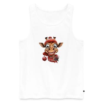 Winter magic with a cute giraffe - Men's Premium Organic Tank Top - white - Front - AI Model Male 178 light (178cm)