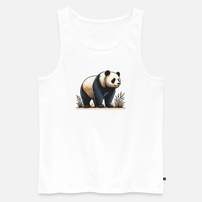Panda - Männer Premium Bio Tank Top - Weiß