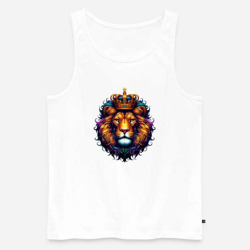 Lejon - Ekologisk premium tanktopp herr - vit