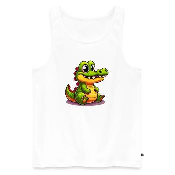 Alligator Crocodile - Men's Premium Organic Tank Top - white - Front - Michal (187cm)