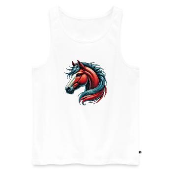 Cheval - Débardeur bio Premium Homme - blanc - Devant - Michal (187cm)