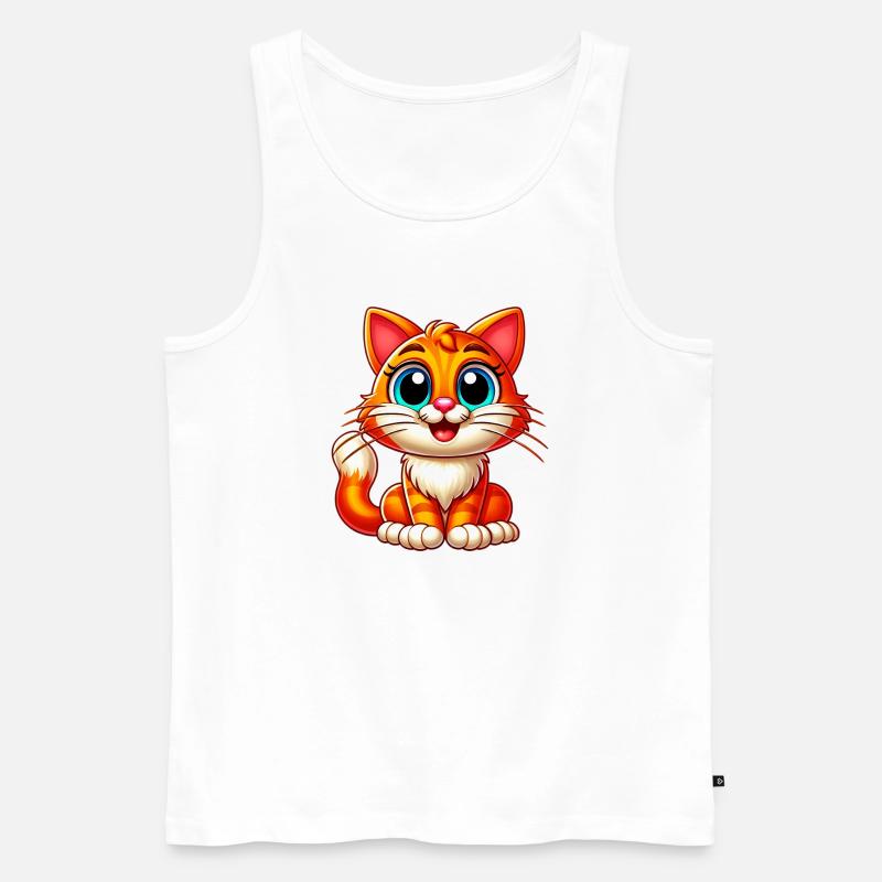 Katze - Männer Premium Bio Tank Top - Weiß