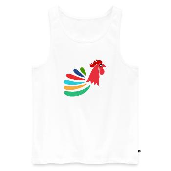ROOSTER. HORSE. HEN. ROOSTER. ANIMAL. BIRD. UNICORN. - Men's Premium Organic Tank Top - white - Front - AI Model Male 178 light (178cm)