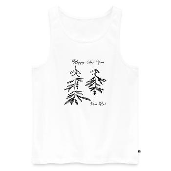 Mistelzweig Weihnachten - Männer Premium Bio Tank Top - Weiß - Vorne - Michal (187cm)