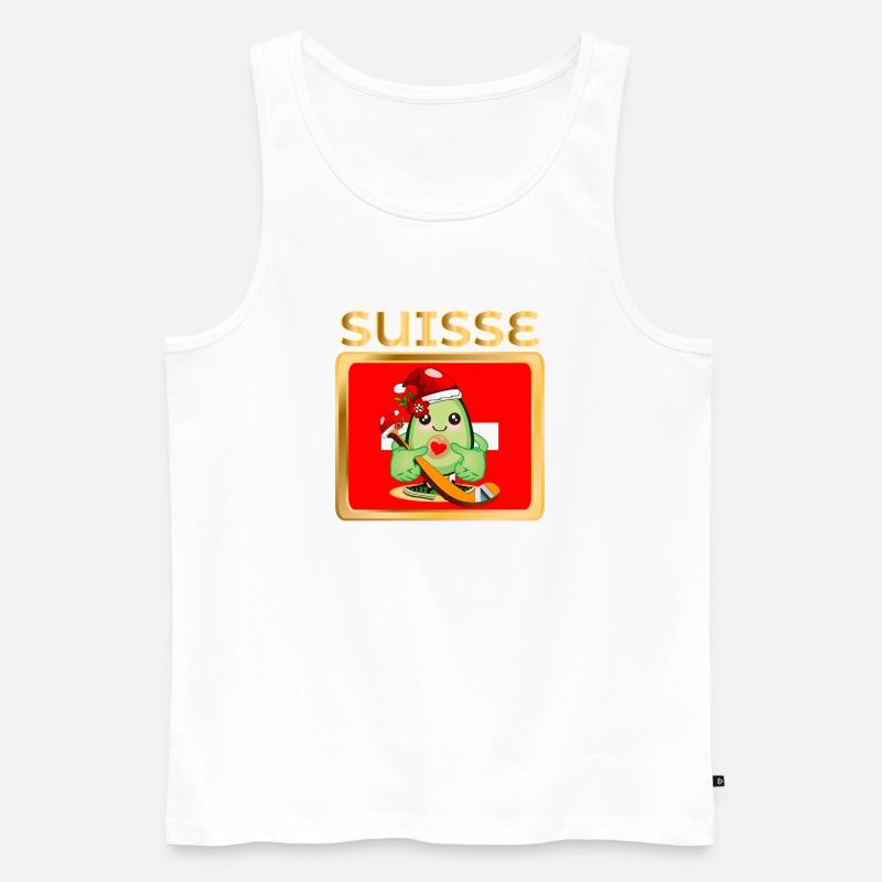 Weihnachtsmann SCHWEIZER EISHOCKEY-ANWALT - Männer Premium Bio Tank Top - Weiß