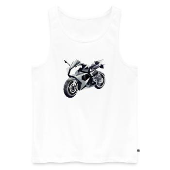 Futuristic motorcycle in geometric design - Men's Premium Organic Tank Top - white - Front - Michal (187cm)