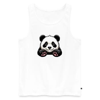 Panda - Männer Premium Bio Tank Top - Weiß - Vorne - Michal (187cm)