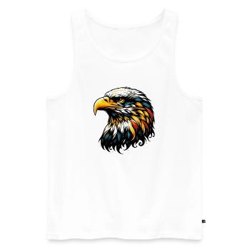 Eagle - Men's Premium Organic Tank Top - white - Front - AI Model Male 178 light (178cm)