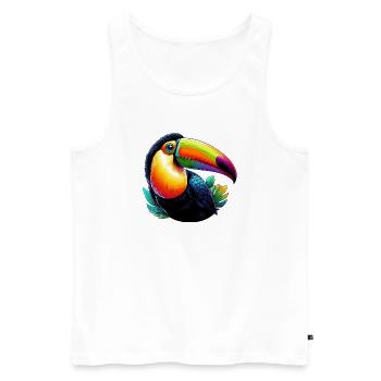 Toucan - Men's Premium Organic Tank Top - white - Front - AI Model Male 178 light (178cm)