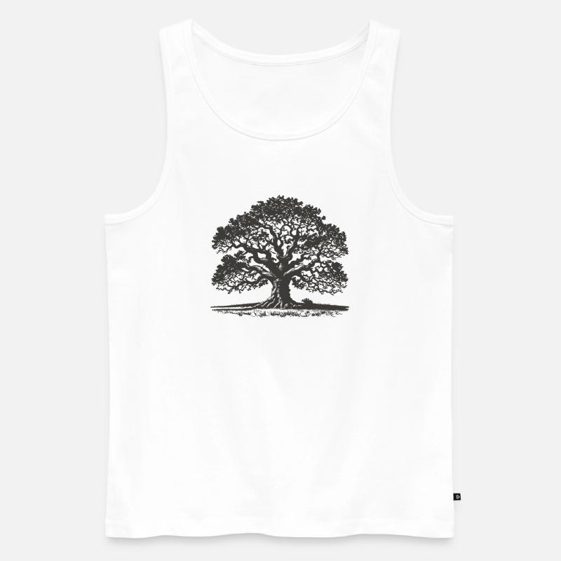 Eiche - Männer Premium Bio Tank Top - Weiß