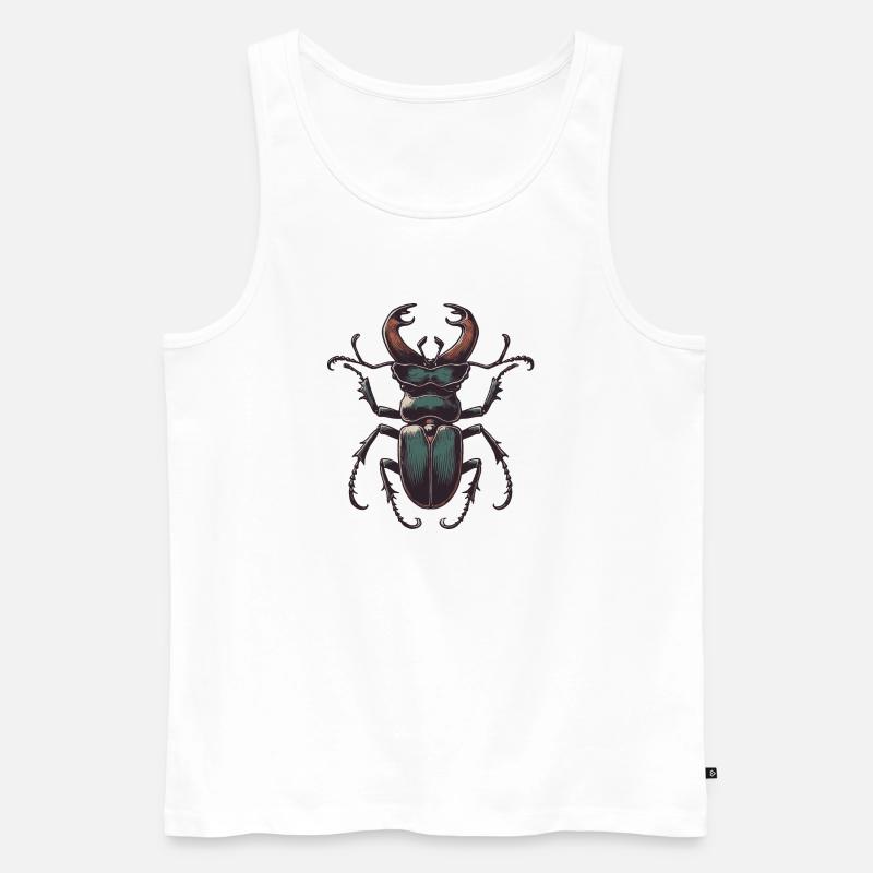 Hirschkäfer - Männer Premium Bio Tank Top - Weiß