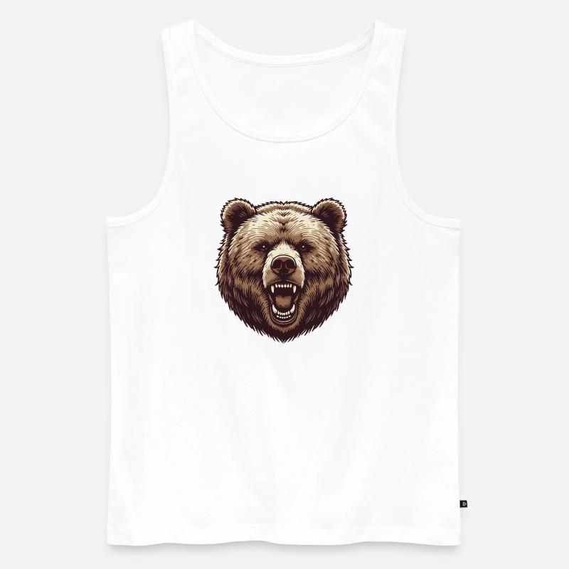Grizzly - Männer Premium Bio Tank Top - Weiß