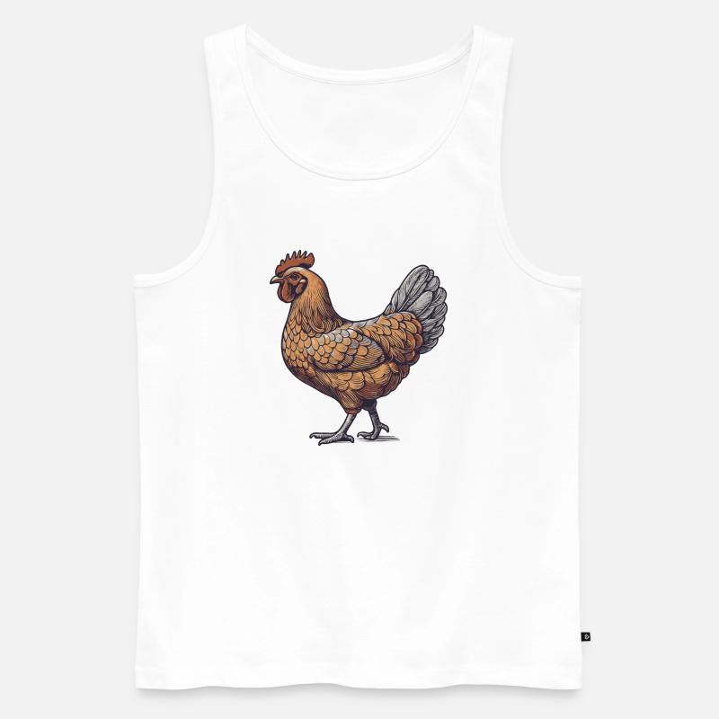 Hahn - Männer Premium Bio Tank Top - Weiß