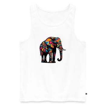 Éléphant - Débardeur bio Premium Homme - blanc - Devant - AI Model Male 178 light (178cm)