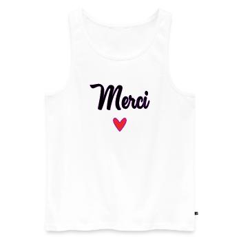 MEISTER. MEISTER. VIELEN DANK. DANKE, MEISTER. MEISTER - Männer Premium Bio Tank Top - Weiß - Vorne - AI Model Male 178 light (178cm)