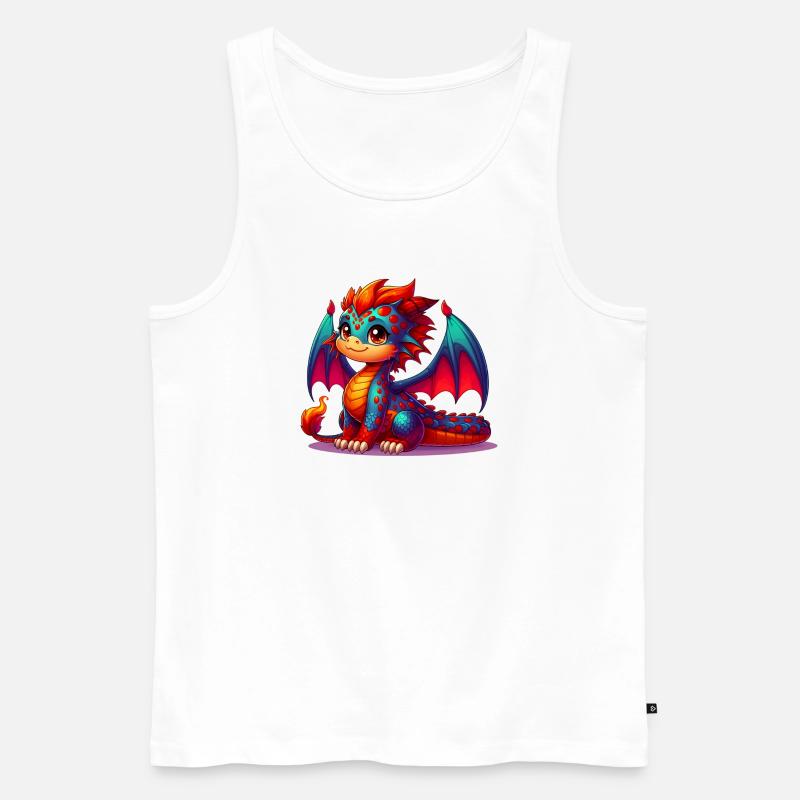 Drache - Männer Premium Bio Tank Top - Weiß