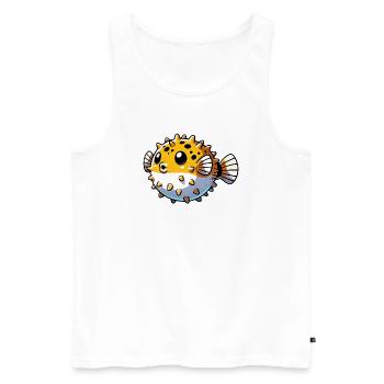 Blowfish - Men's Premium Organic Tank Top - white - Front - AI Model Male 178 light (178cm)