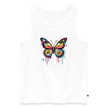 Papillon - Débardeur bio Premium Homme - blanc - Devant - Michal (187cm)