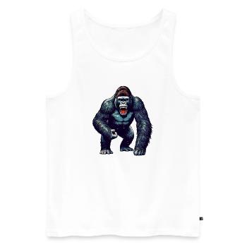 Gorilla - Männer Premium Bio Tank Top - Weiß - Vorne - AI Model Male 178 light (178cm)