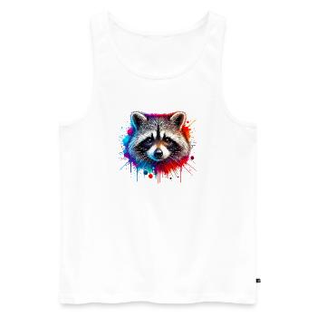 Raccoon - Men's Premium Organic Tank Top - white - Front - Michal (187cm)