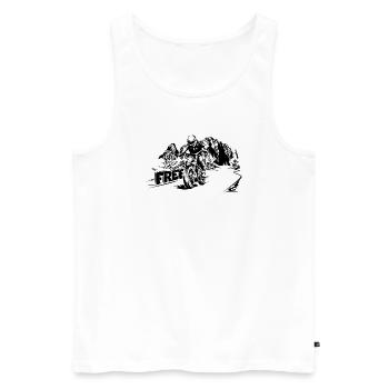 Motorbike Free Mountains Dolomites Biker Symbol Logo - Men's Premium Organic Tank Top - white - Front - AI Model Male 178 light (178cm)