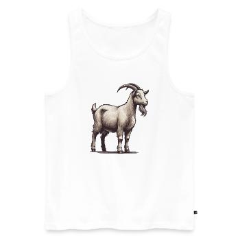 Goat - Men's Premium Organic Tank Top - white - Front - AI Model Male 178 light (178cm)
