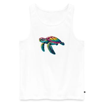 Turtle - Men's Premium Organic Tank Top - white - Front - Michal (187cm)