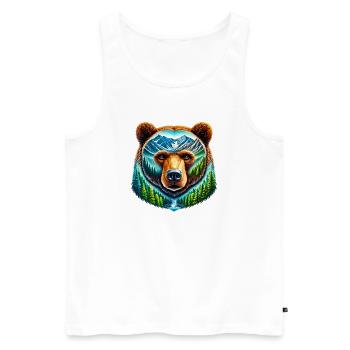 Ours - Débardeur bio Premium Homme - blanc - Devant - Michal (187cm)