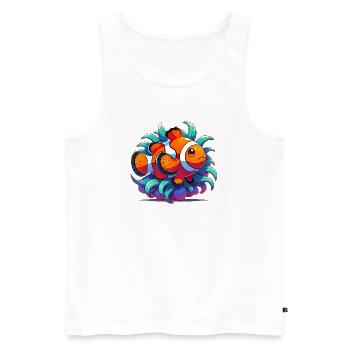 Poisson-clown - Débardeur bio Premium Homme - blanc - Devant - Michal (187cm)