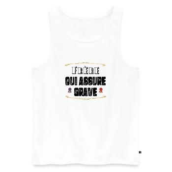 Frère Qui Assure Grave - Débardeur bio Premium Homme - blanc - Devant - Michal (187cm)