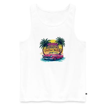 Denglisch Du bringst mich auf die Palme Funny - Männer Premium Bio Tank Top - Weiß - Vorne - Michal (187cm)