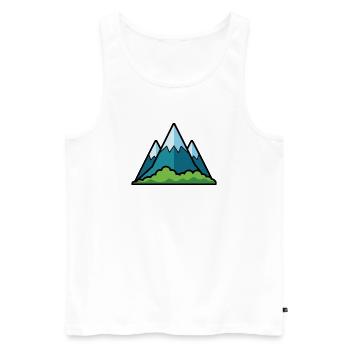 Montagnes - Débardeur bio Premium Homme - blanc - Devant - Michal (187cm)