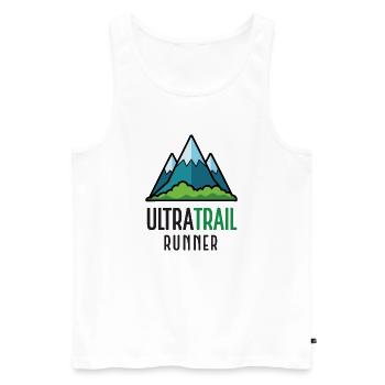 Ultra-Trailrunner - Männer Premium Bio Tank Top - Weiß - Vorne - AI Model Male 178 light (178cm)