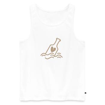 Love Bottle – Tender and poetic design - Men's Premium Organic Tank Top - white - Front - AI Model Male 178 light (178cm)