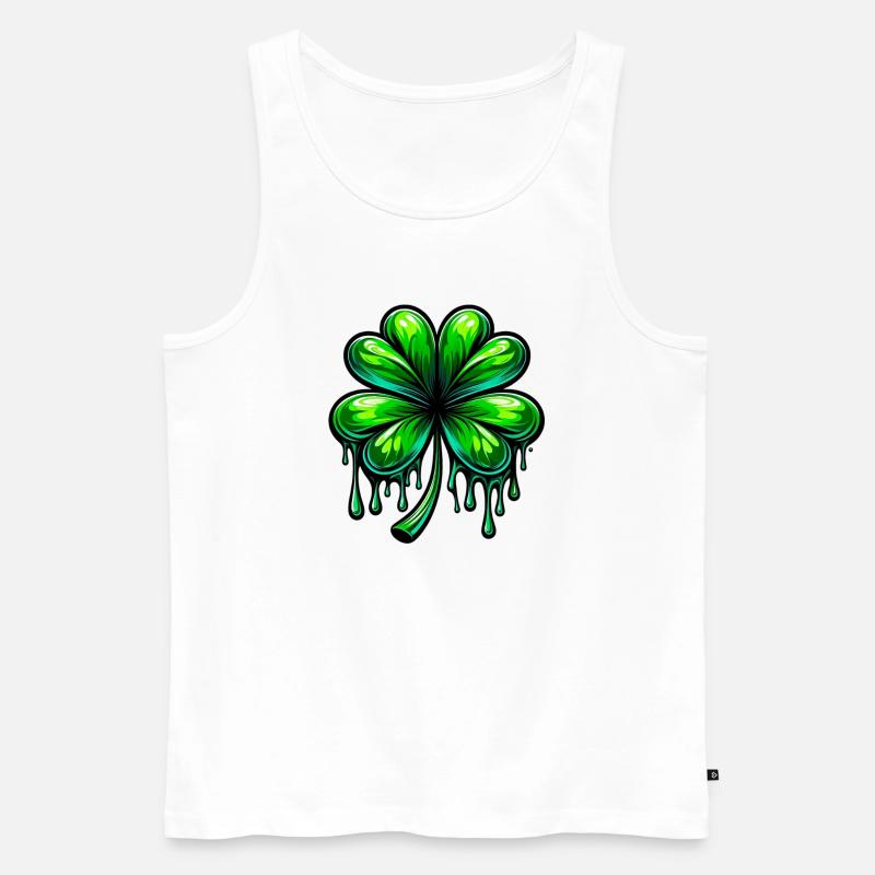 Vierblättriges Kleeblatt - Männer Premium Bio Tank Top - Weiß