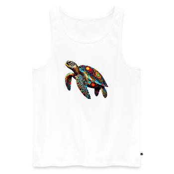 Tortue - Débardeur bio Premium Homme - blanc - Devant - Michal (187cm)