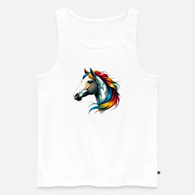 Pferd - Männer Premium Bio Tank Top - Weiß