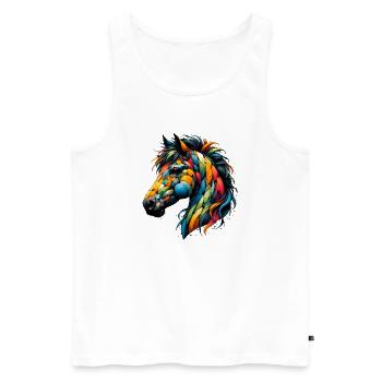 Cheval - Débardeur bio Premium Homme - blanc - Devant - Michal (187cm)